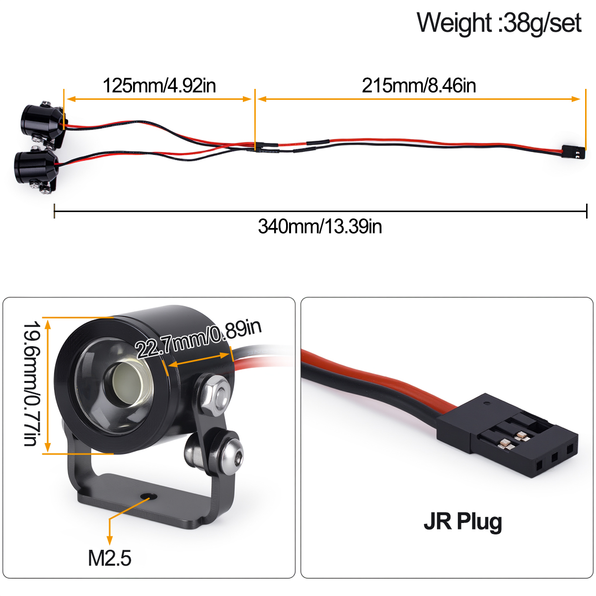 RC Car LED Light Headlight Spo - огляд і ціна Rc Hobby Wire