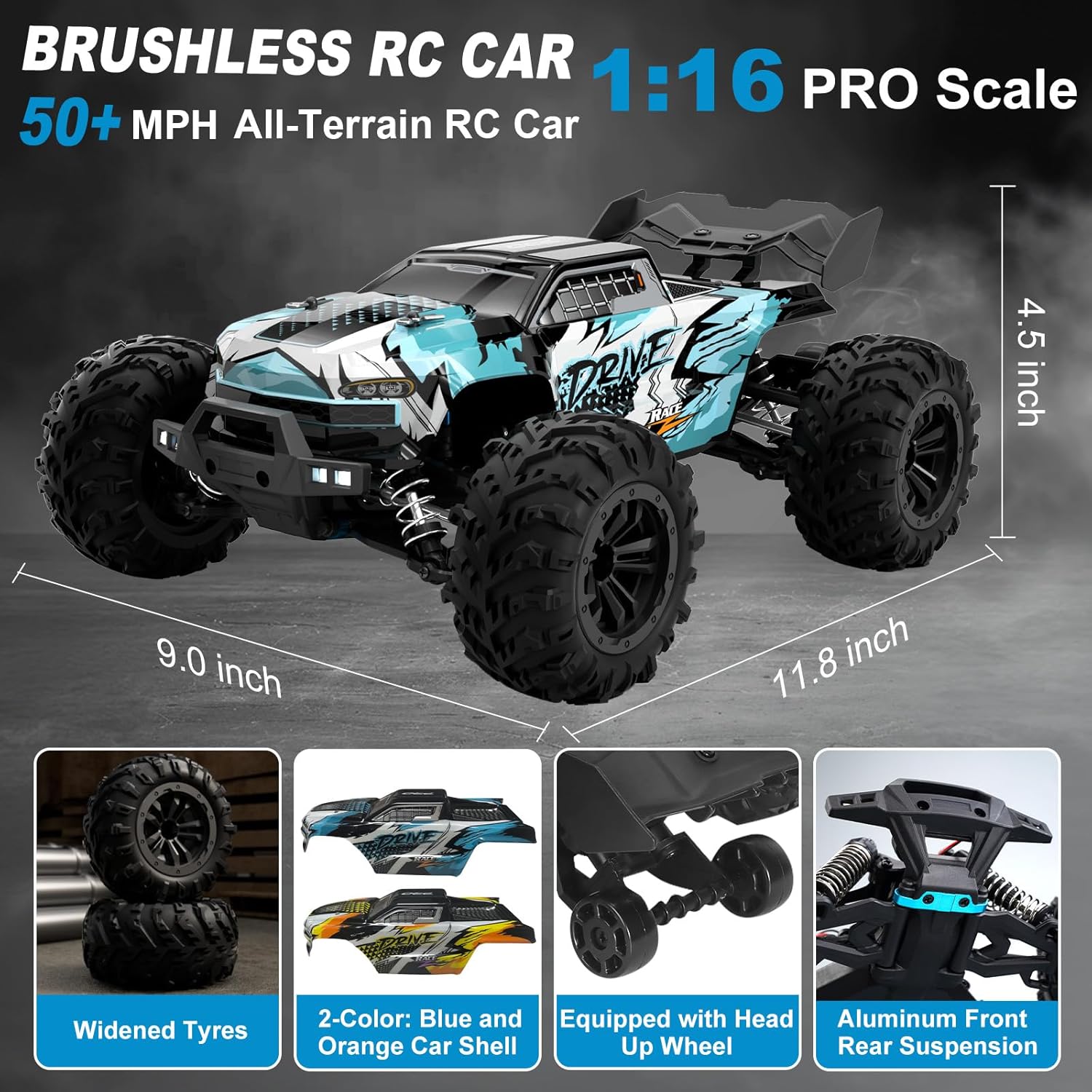 Brushless RC Monster Truck 1:1 - огляд і ціна Rc Hobby Grade Monster Truck