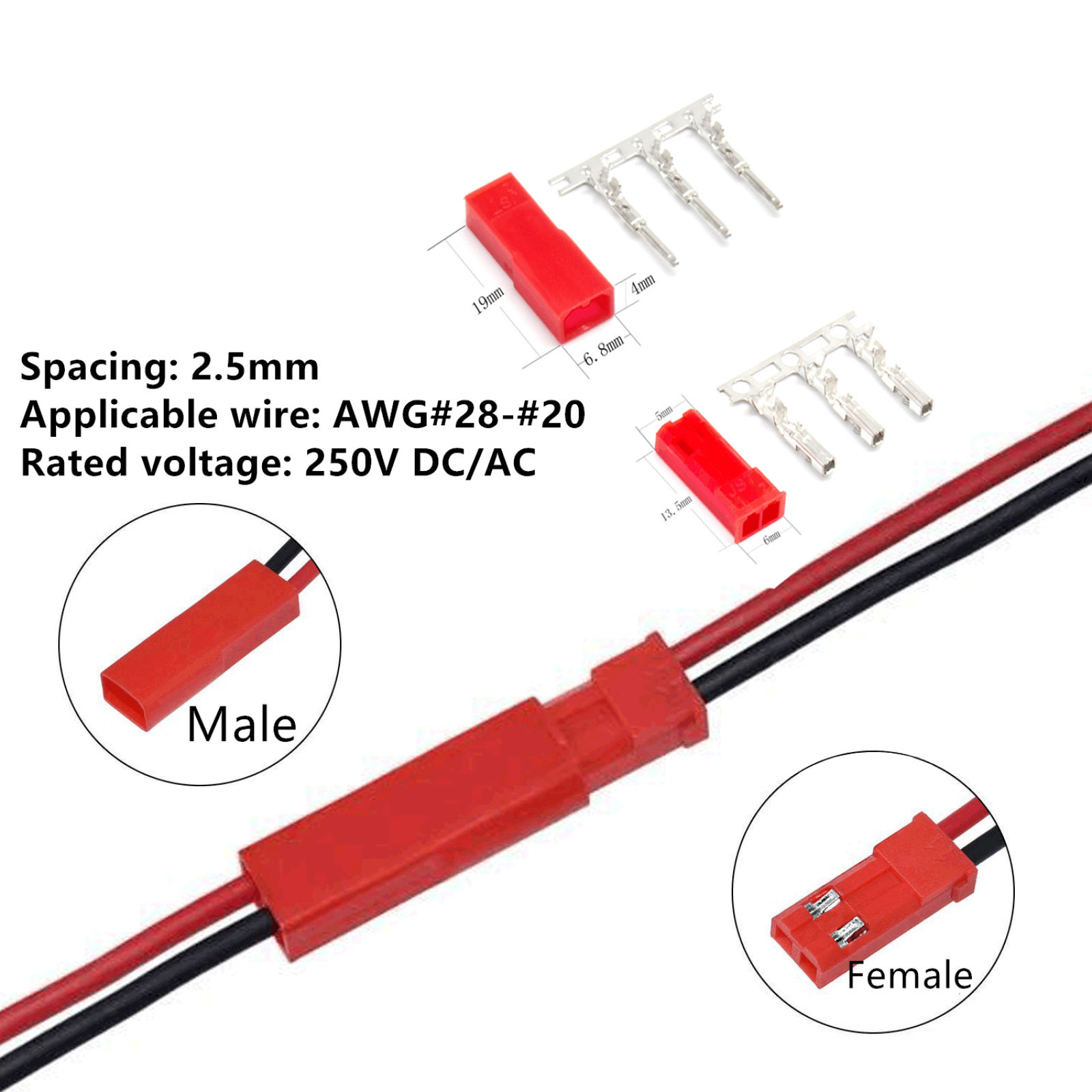 105PCS Servo Plug Connector JR - огляд і ціна Rc Hobby Wire