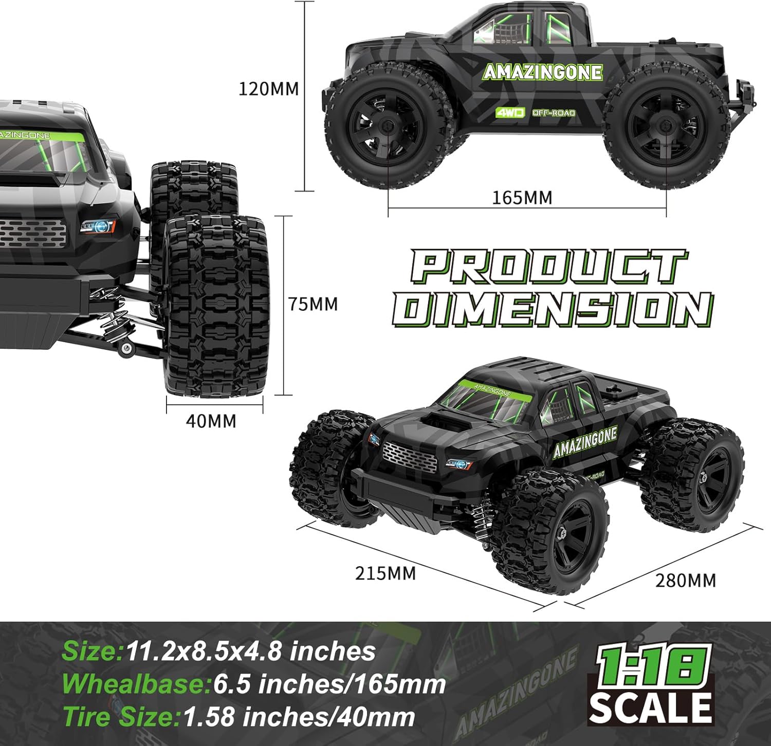 JT18W 1/18 Scale High Speed 35 - огляд і ціна Rc Hobby Grade Monster Truck